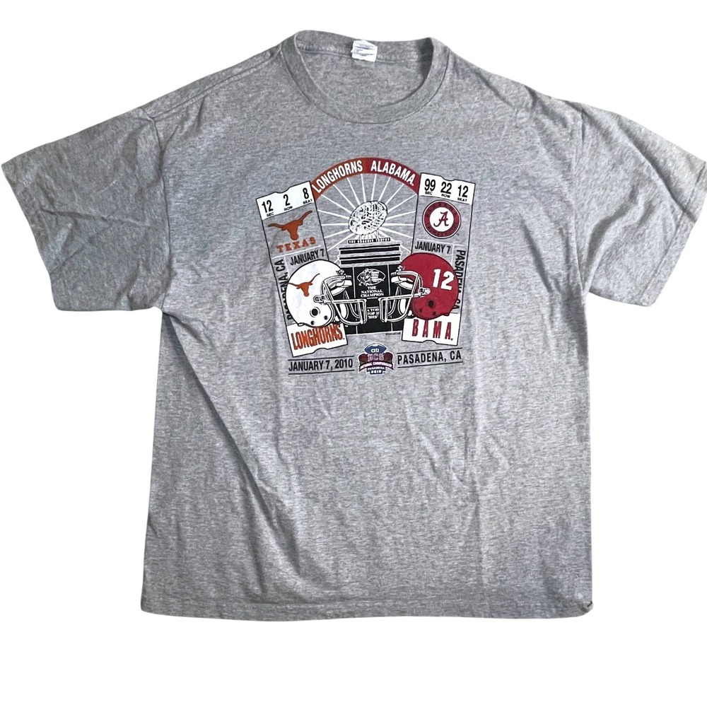 Delta Pro Weight T-Shirt Mens XL 2010 BCS National Championship Texas vs Alabama